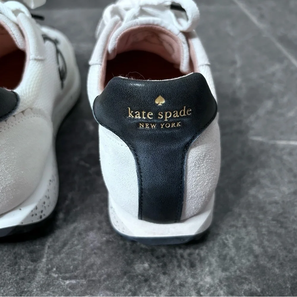 Kate Spade White and Black Brigitte Runner Tennis Shoe Size 7.5 B Retro Style - Picture 7 of 15